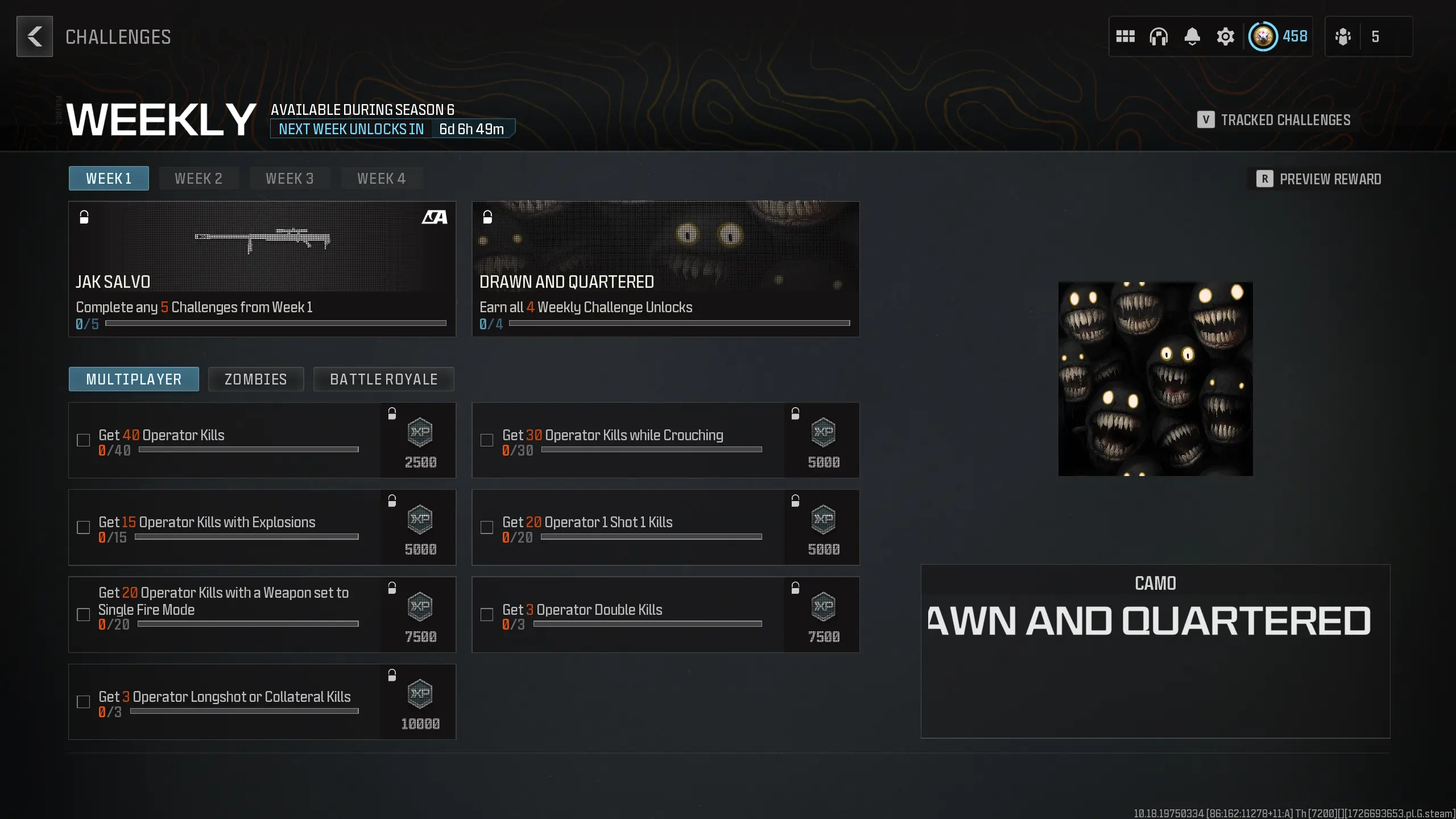 A selection of weekly challenges for Season 6 in Modern Warfare 3.