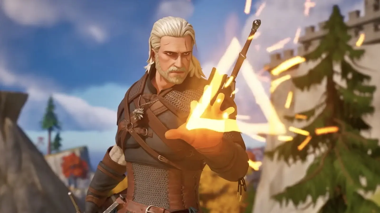 Geralt of Rivia Witcher skin in Fortnite