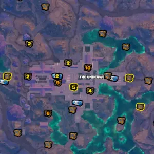 Fortnite The Underworld chest spawn locations.