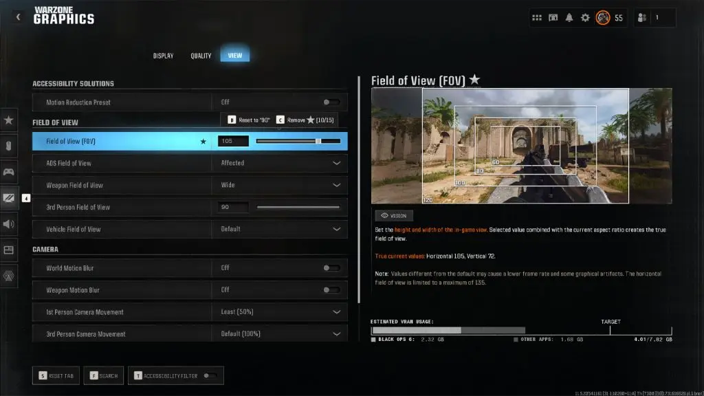 best Warzone FOV settings