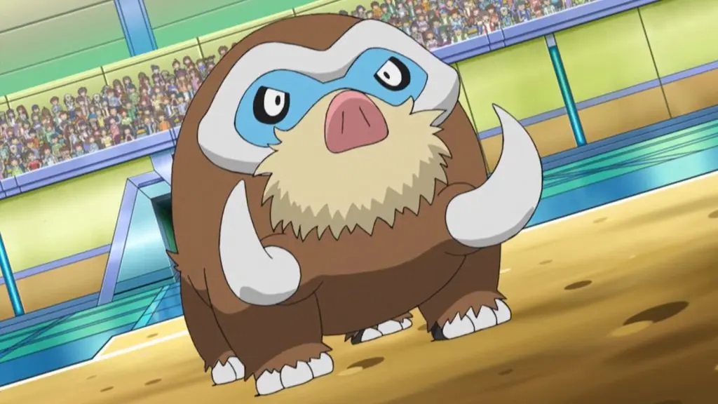 Dawn's Mamoswine in Pokemon Diamond and Pearl anime series.