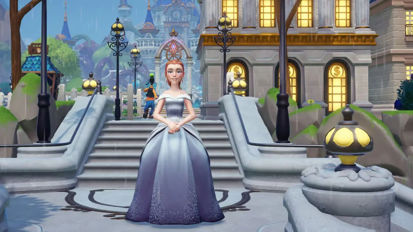 A character in Disney Dreamlight Valley standing in the Plaza