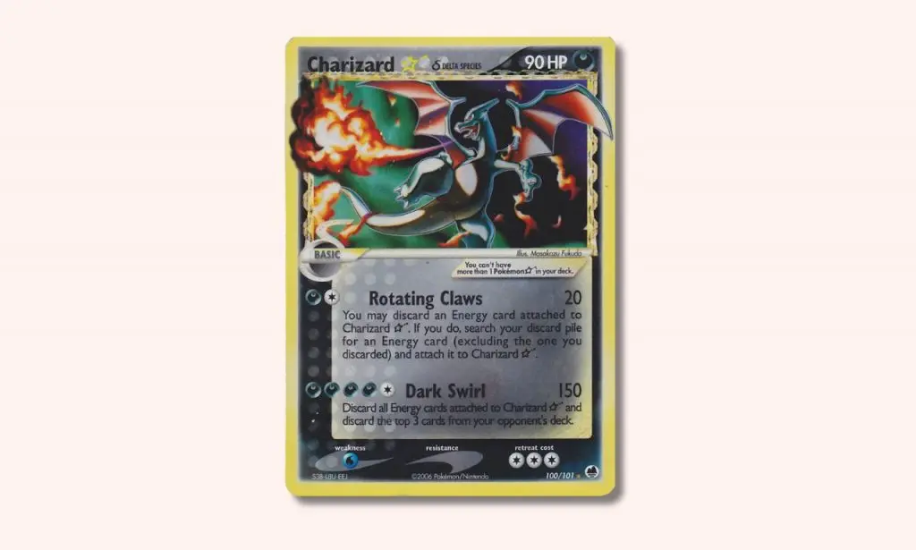 Charizard Gold Star Holo Pokemon card.