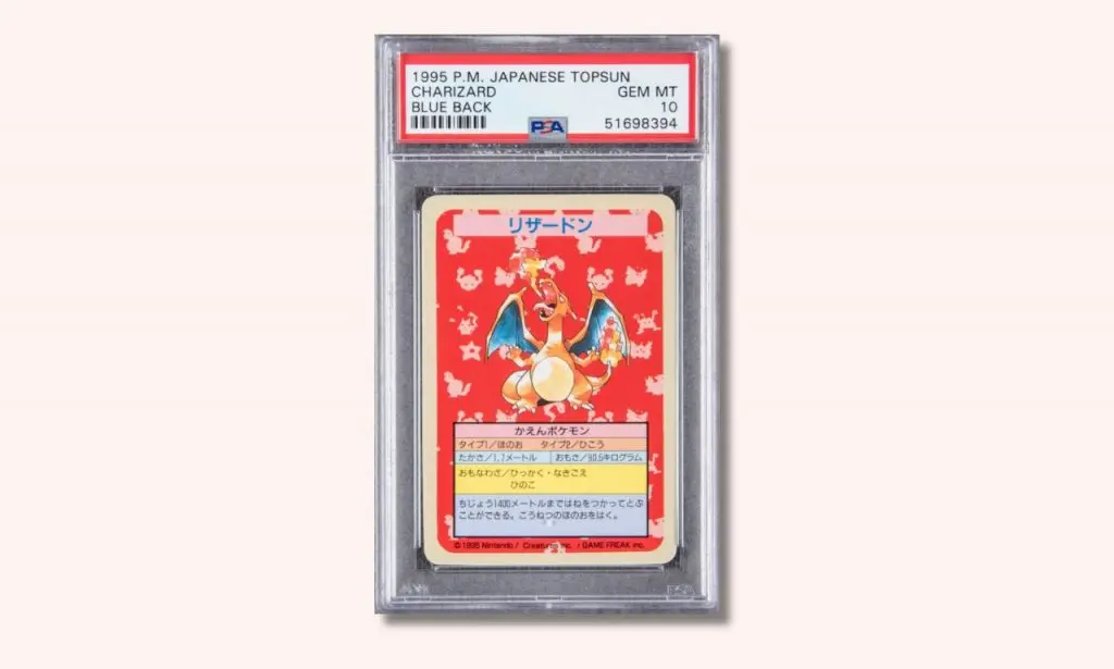 Topsun Blue Back Charizard Pokemon card.