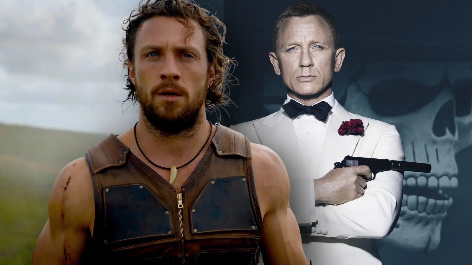 Aaron Taylor-Johnson and Daniel Craig as James Bond