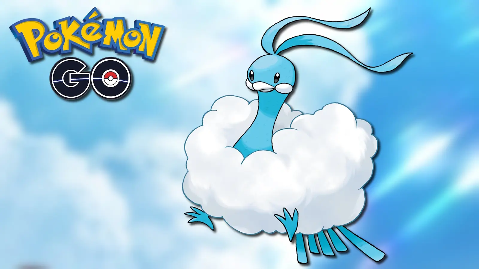 Altaria flying in Pokemon Go.