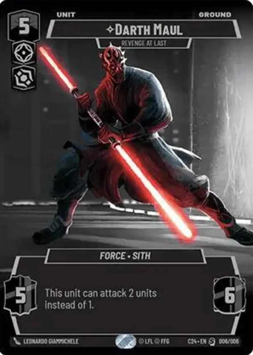 Darth Maul Convention exclusive card in Star Wars unlimited