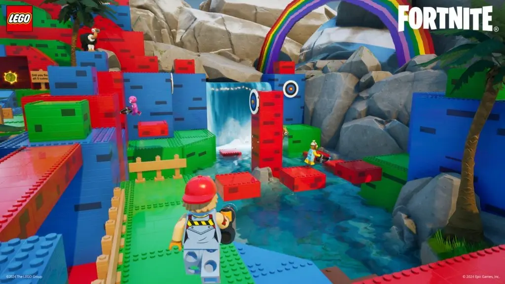 A screenshot featuring one of the newest LEGO Fortnite island templates.