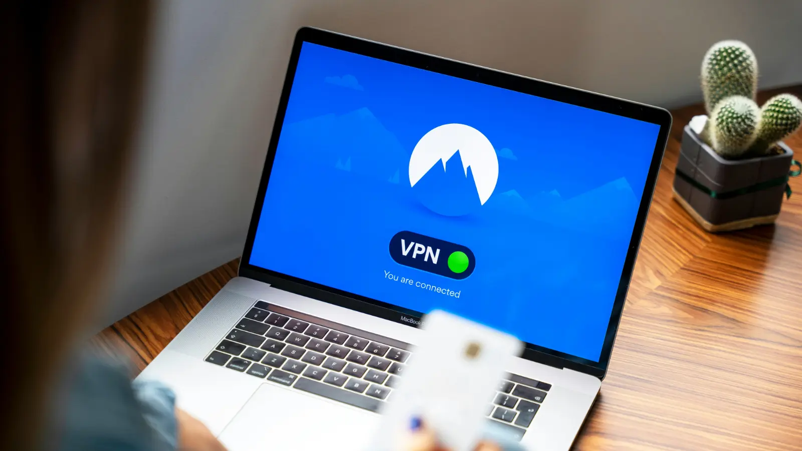 VPN app opened on a MacBook