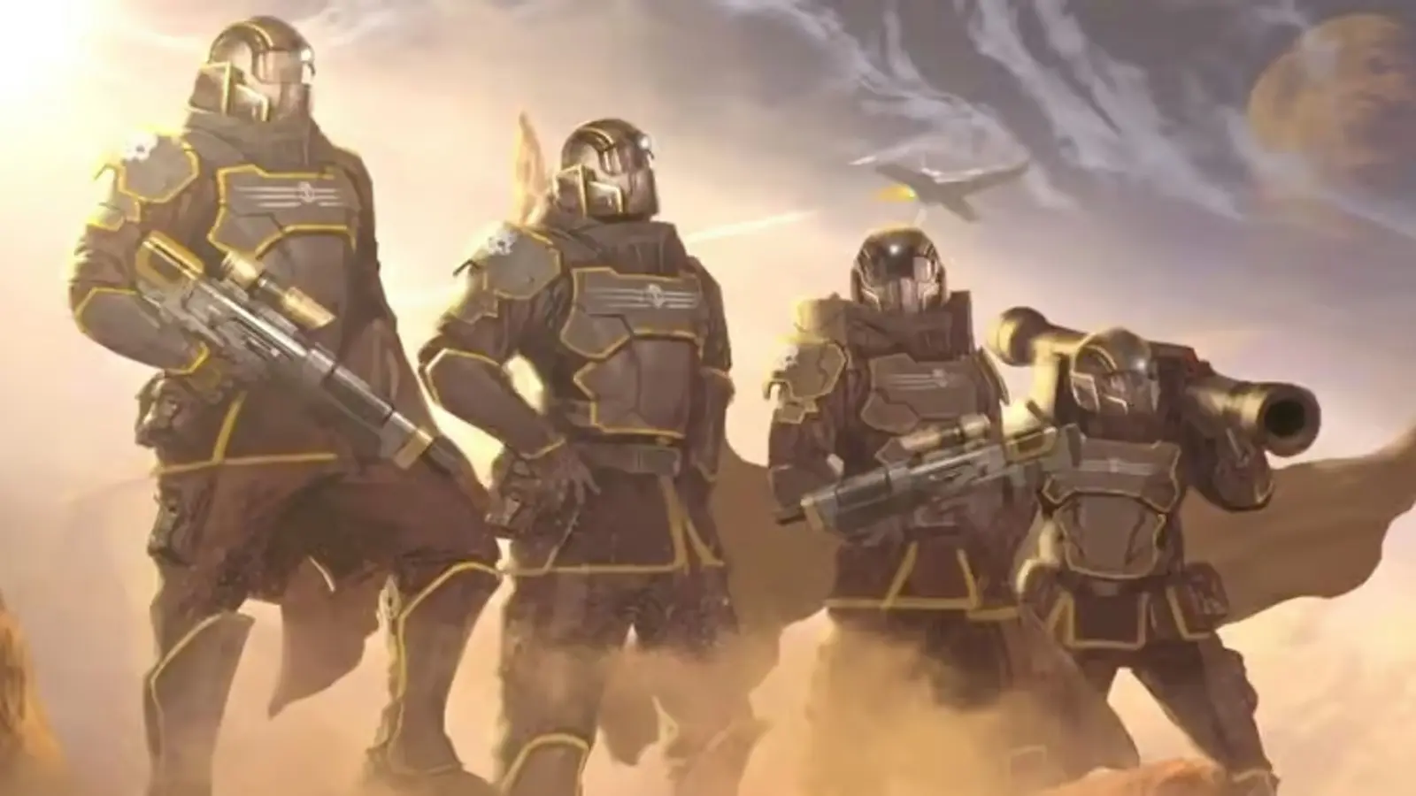 An image of Helldivers 2 keyart.