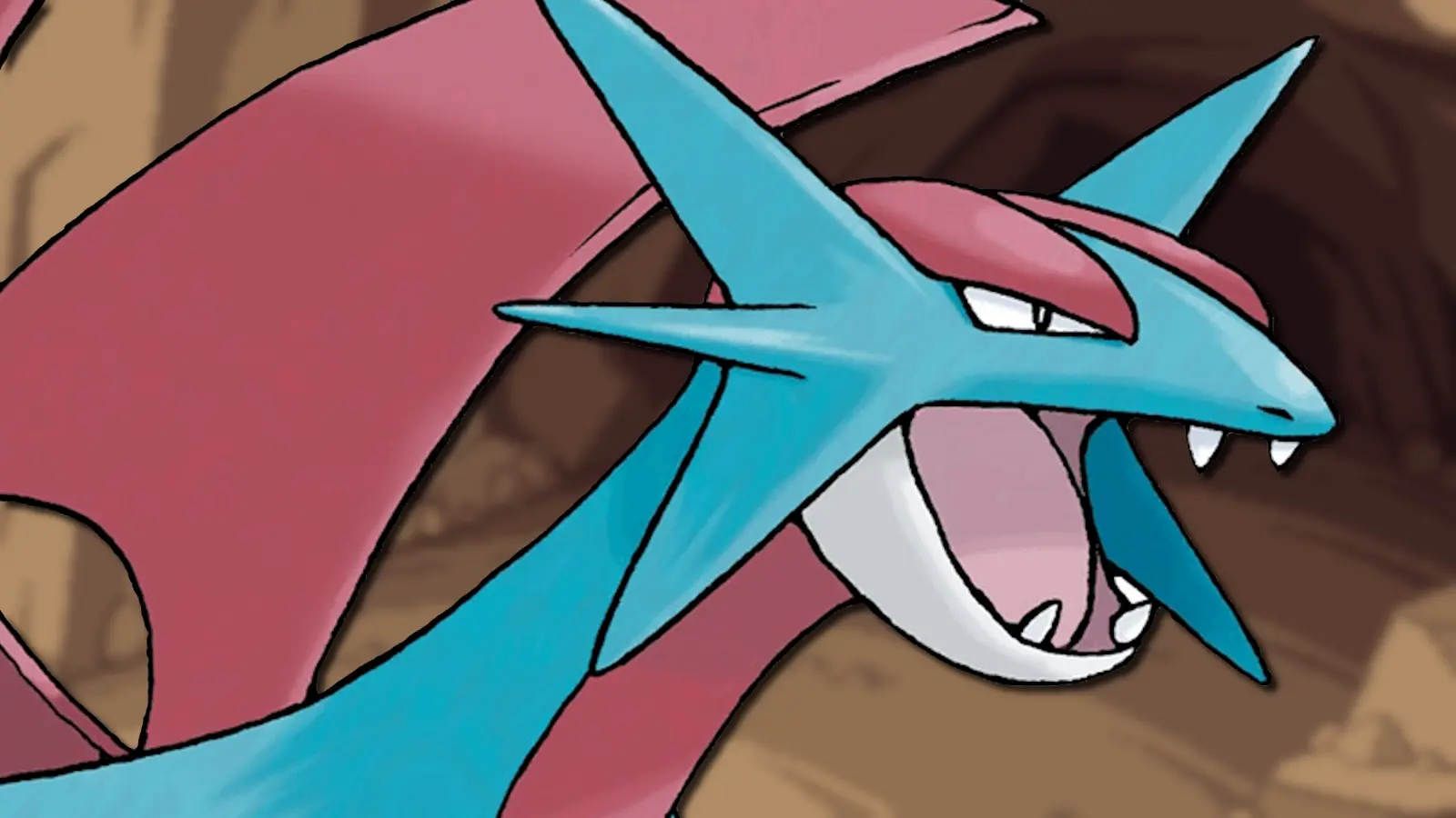 Wild Salamence roaring in cave.