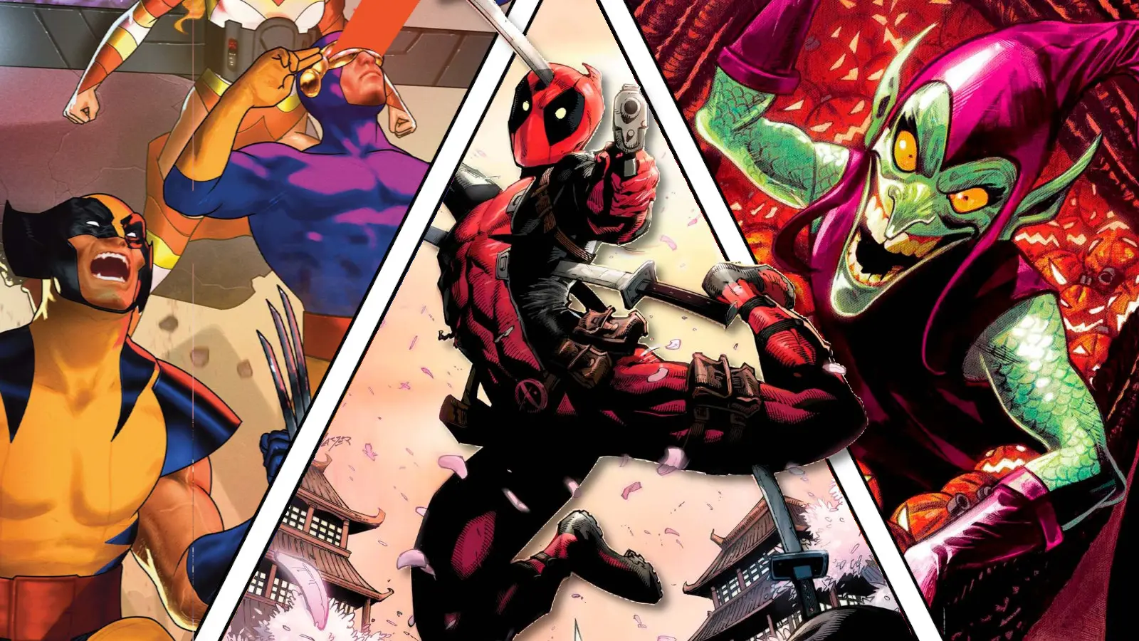 X-Men, Deadpool, and Spider-Man: Shadow of the Green Goblin variant covers