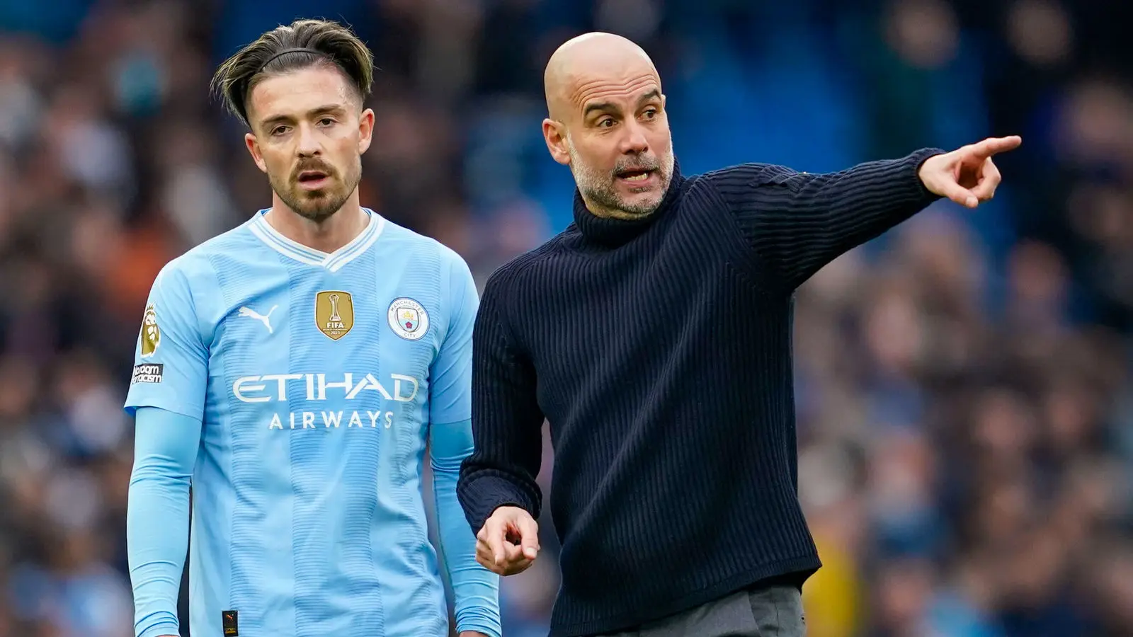 Jack Grealish and Pep Guardiola