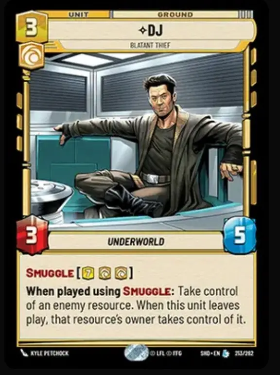 DJ Legendary card in Star Wars Unlimited