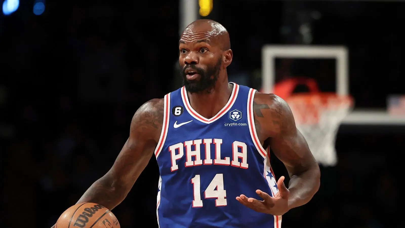 Dewayne Dedmon as a member of te Philadelphia 76ers.