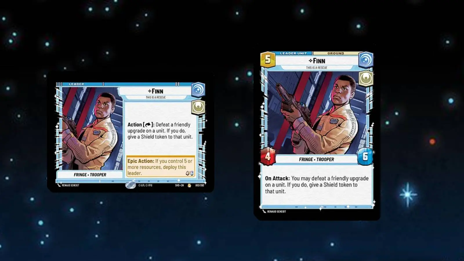 Finn Leader card in Star Wars Unlimited Set 2