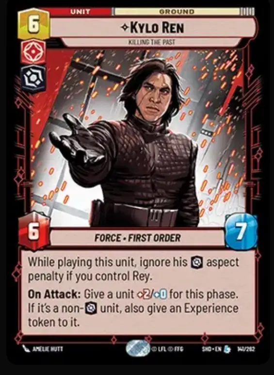 Kylo Ren Legendary card in Star Wars Unlimited