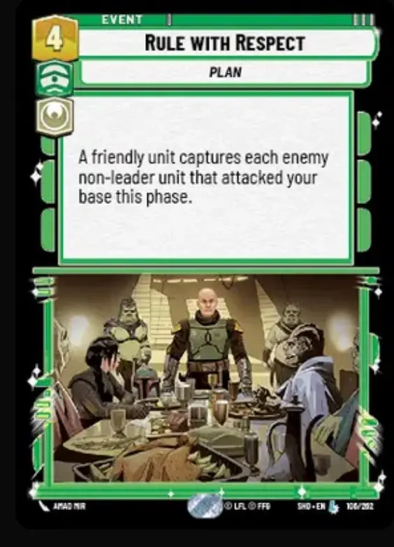 Rule with Respect Legendary card in Star Wars Unlimited