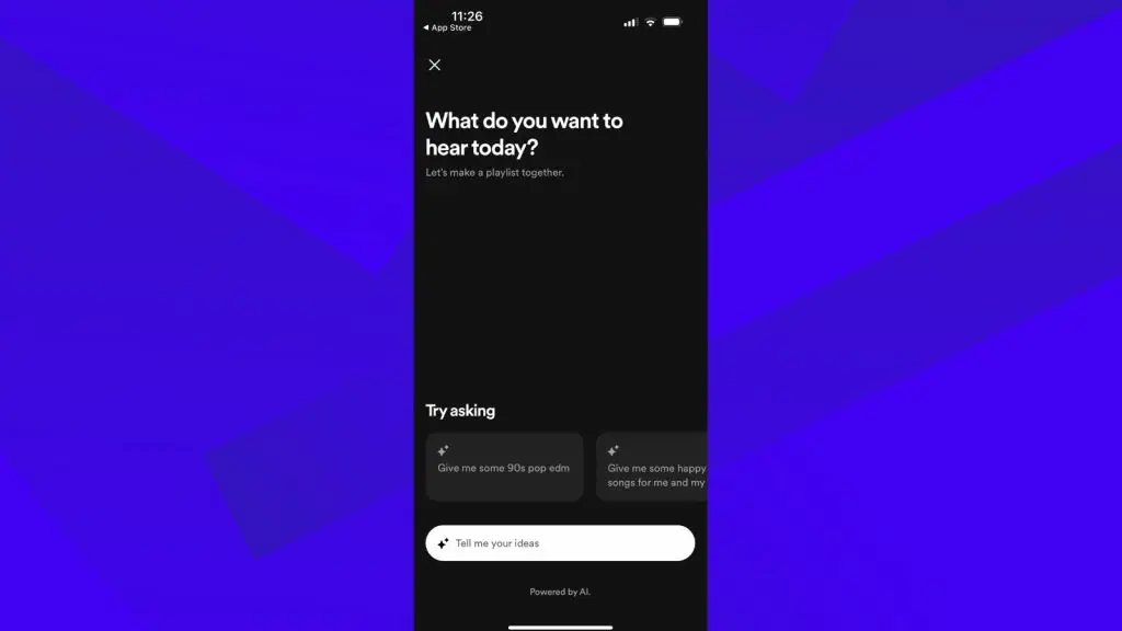 Spotify AI text prompt