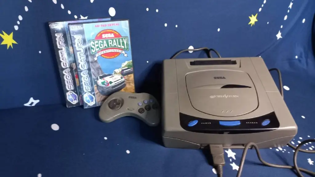 SEGA Saturn with two games