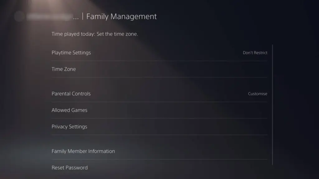 Screenshot of the PS5 settings, taken on a launch PS5.