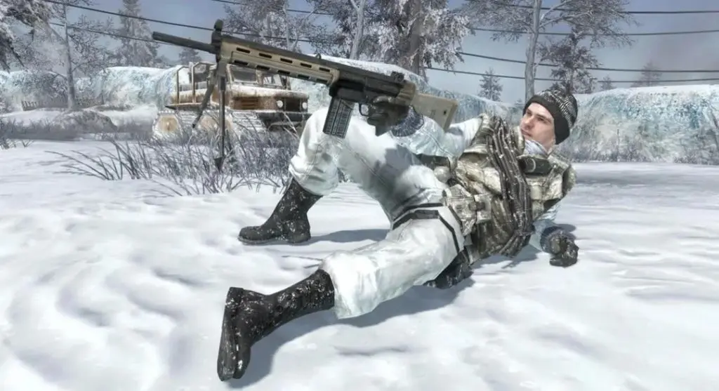 Modern Warfare 2 character in last stand on Derail