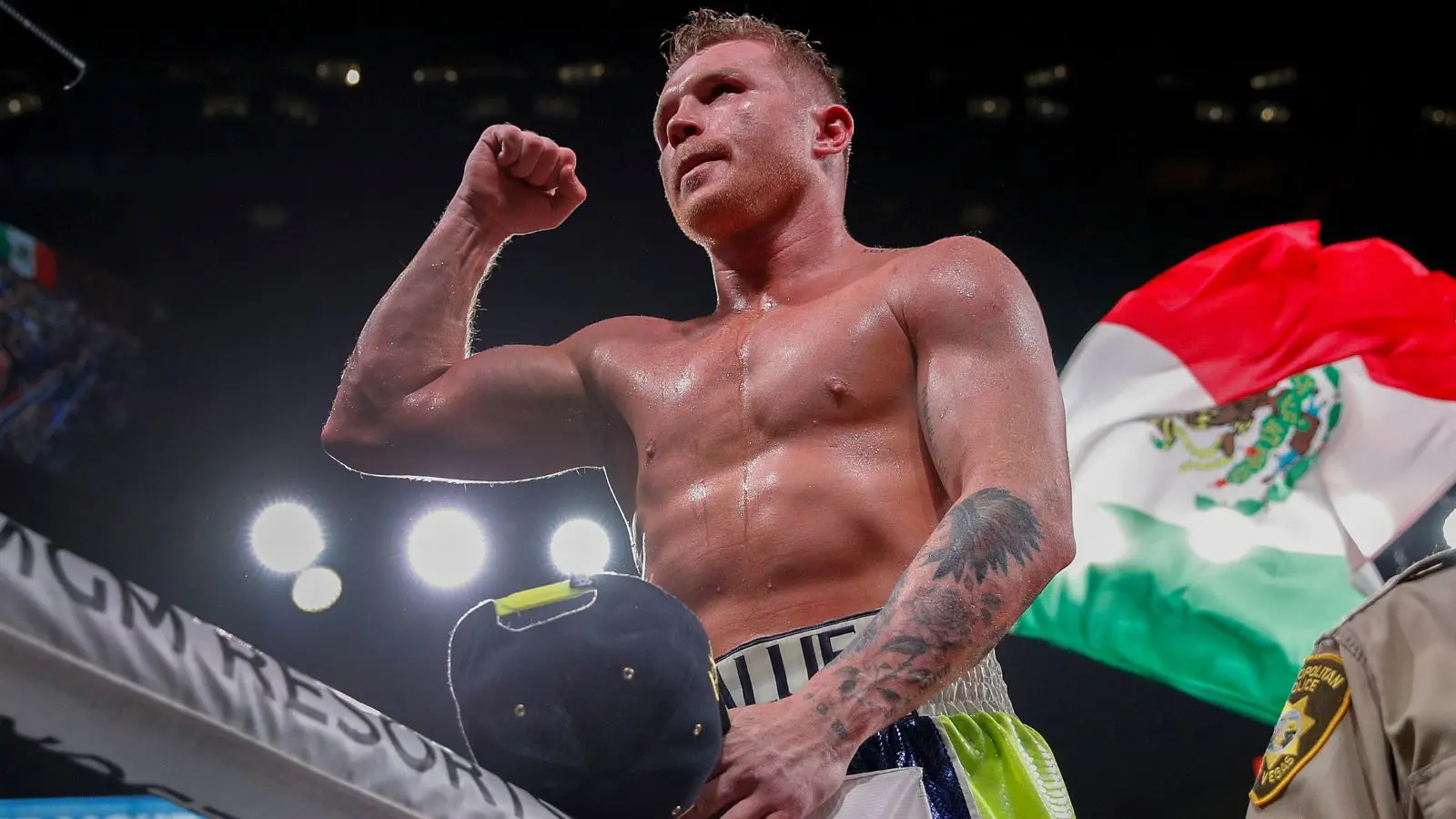 Canelo Alvarez in the boxing ring.