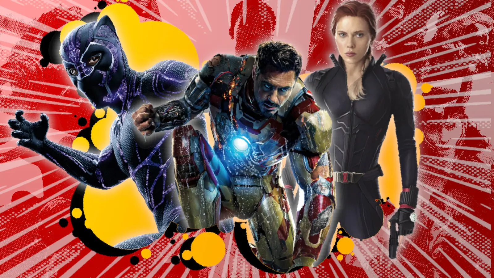 Iron Man, Black Panther, and Black Widow.