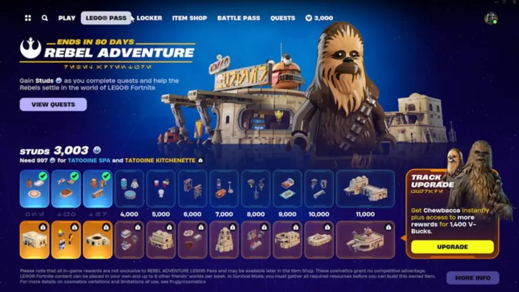 LEGO Fortnite Rebel Adventure pass