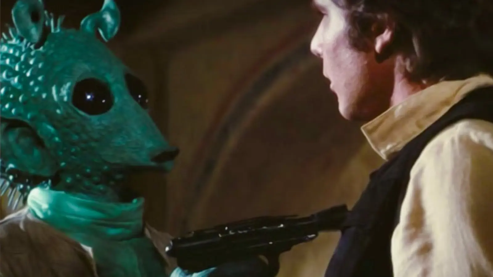 Greedo and Han Solo in Star Wars: A New Hope