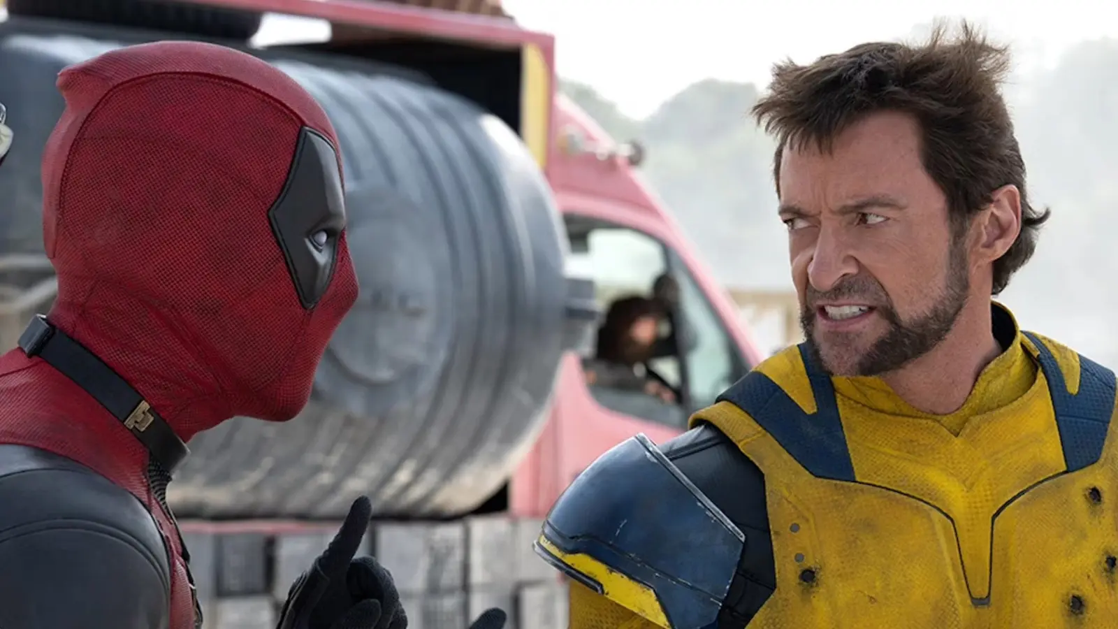 Ryan Reynolds and Hugh Jackman as Deadpool and Wolverine