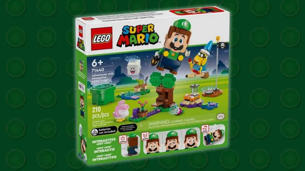 The LEGO Super Mario Adventures with Interactive LEGO Luigi on a LEGO background