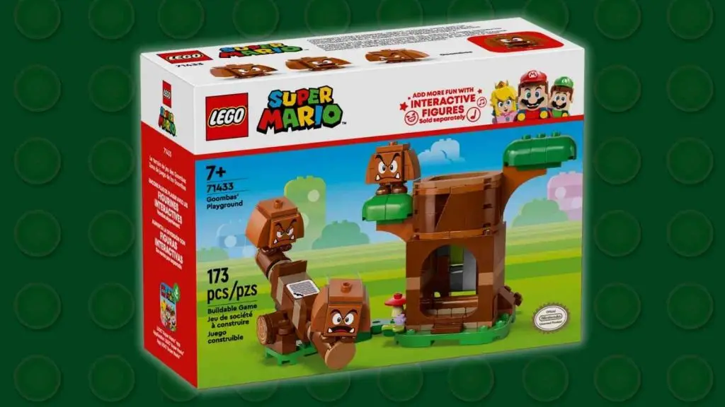 The LEGO Super Mario Goombas' Playground on a LEGO background