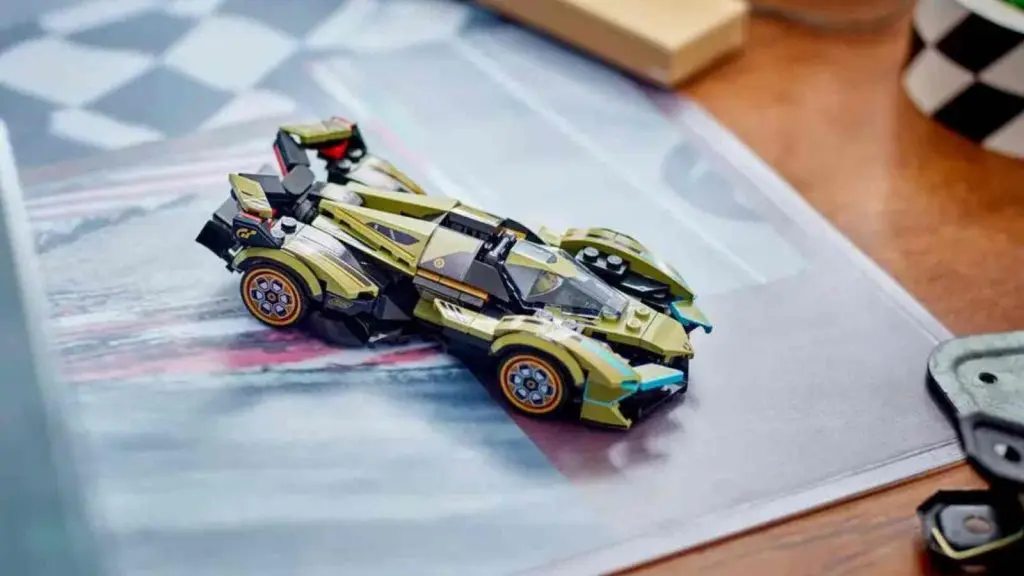 The LEGO-reimagined Lamborghini Vision GT on display