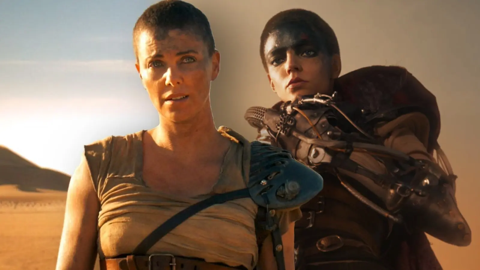 Charlize Theron and Anya Taylor Joy as Furiosa