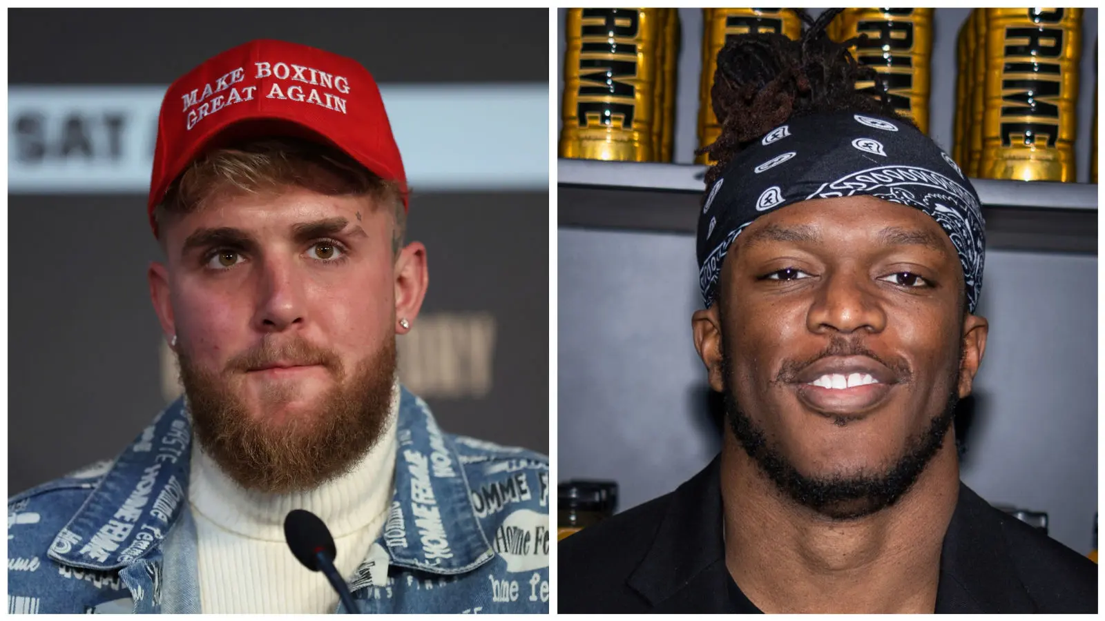 Jake Paul (L) and KSI (R)