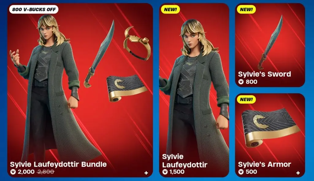 Sylvie Laufeydottir skins and cosmetics in Fortnite.