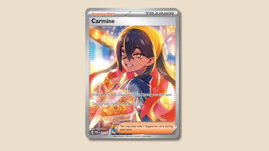 Carmine Pokemon card.