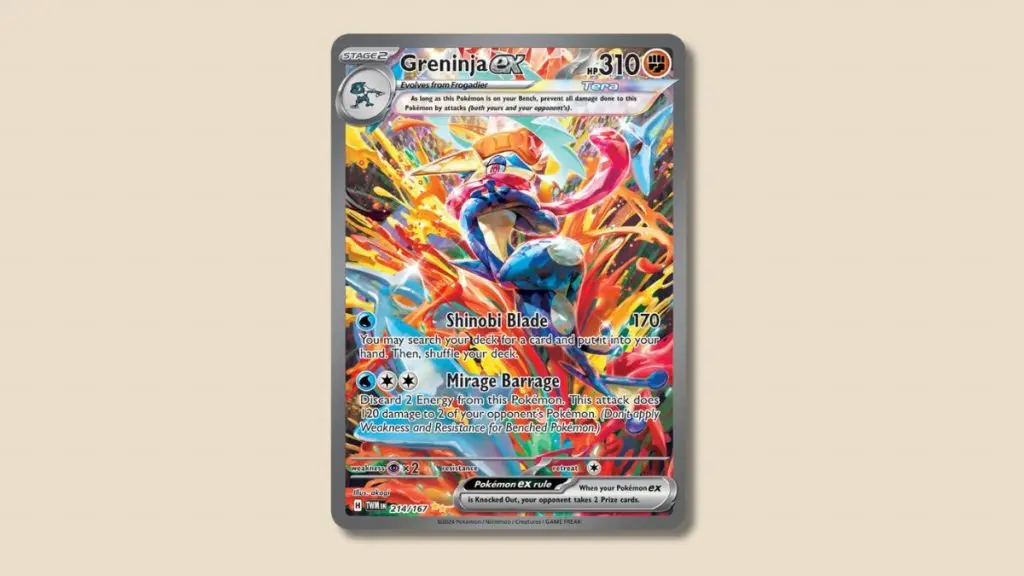 Greninja Pokemon card.