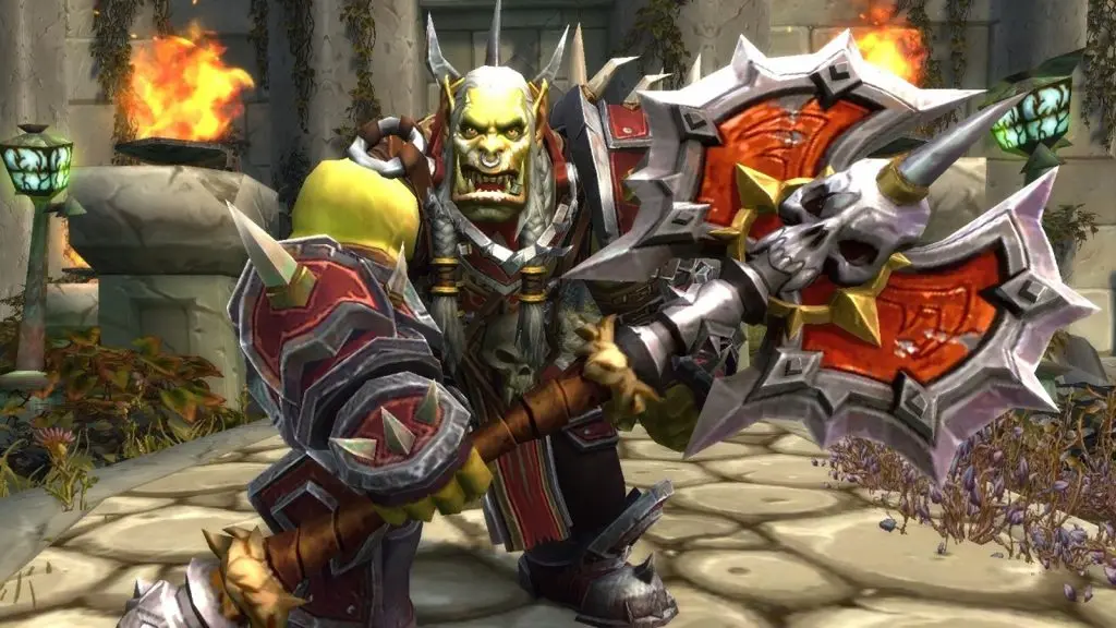 Varok Saurfang stands ready with an axe in World of Warcraft