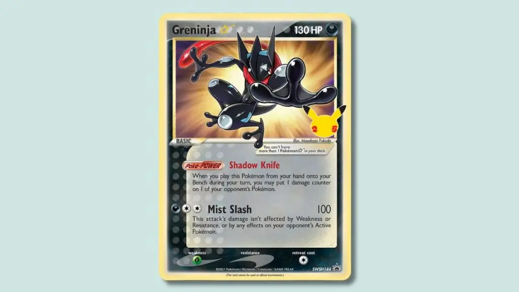 Greninja Black Star Pokemon card.