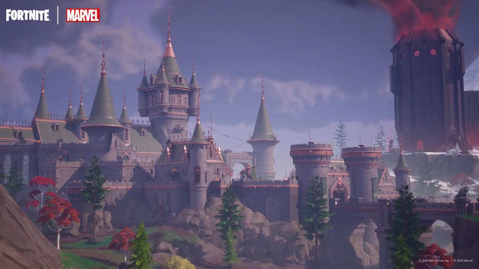 Castle Doom POI in Fortnite Chapter 5 Season 4.