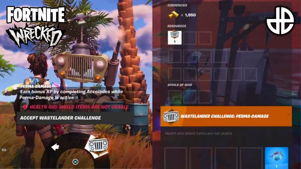 Fortnite Wastelander Challenge portal interface