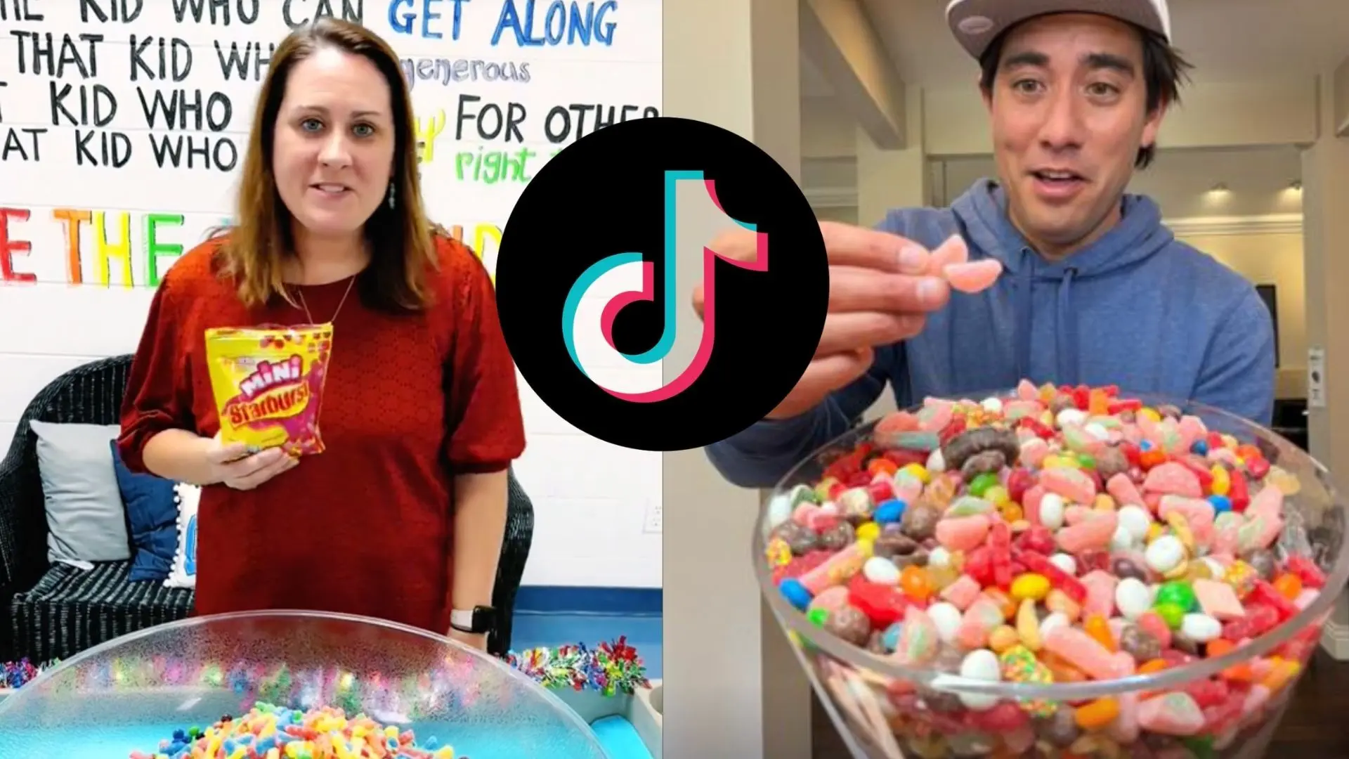 tiktok candy salad and tiktok logo