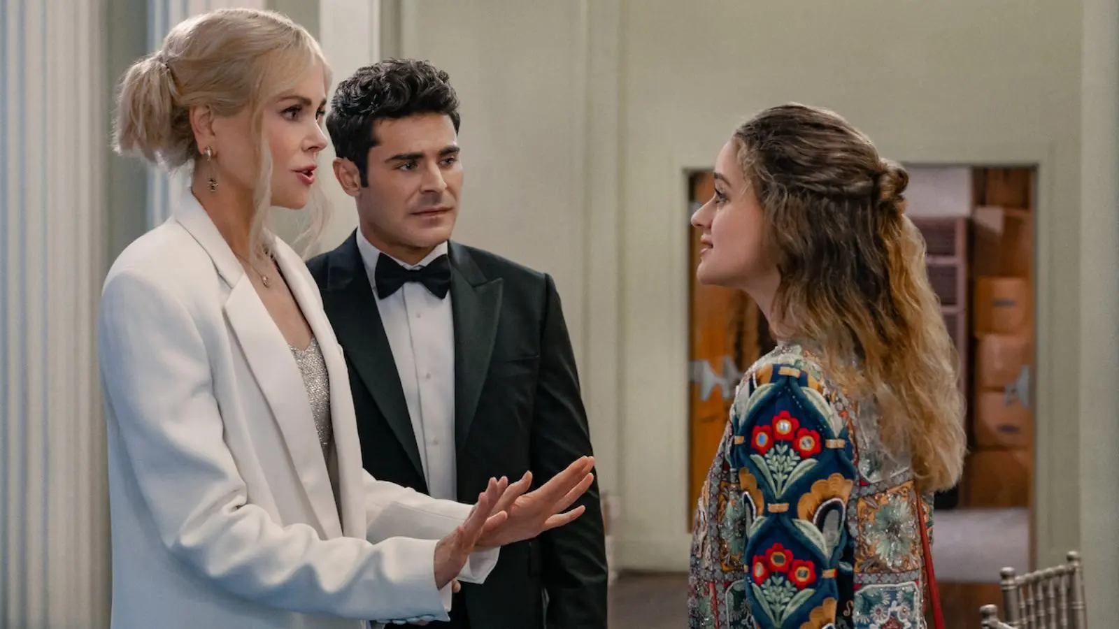 Zac Efron, Nicole Kidman, and Joey King in A Family Affair.