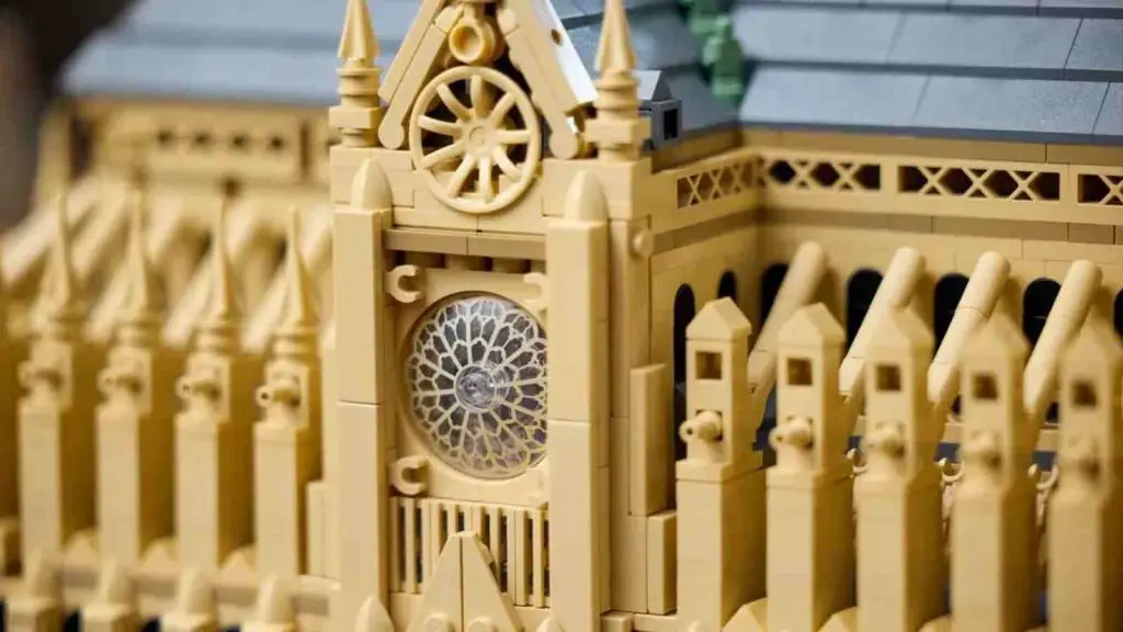 Exterior detailing of the LEGO Notre-Dame