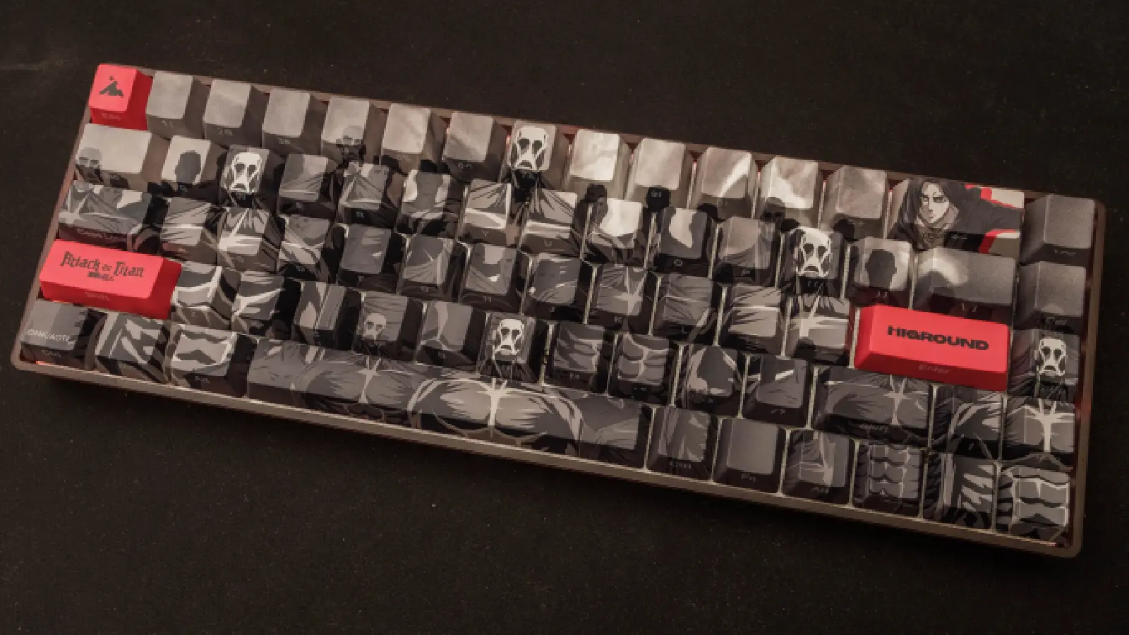 Image of the Higround x Attack on Titan Base 65 keyboard