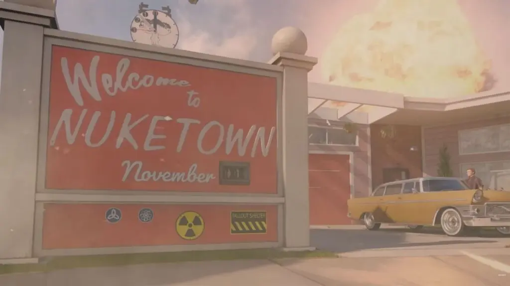 An image of the Nuketown map in Black Ops 6.