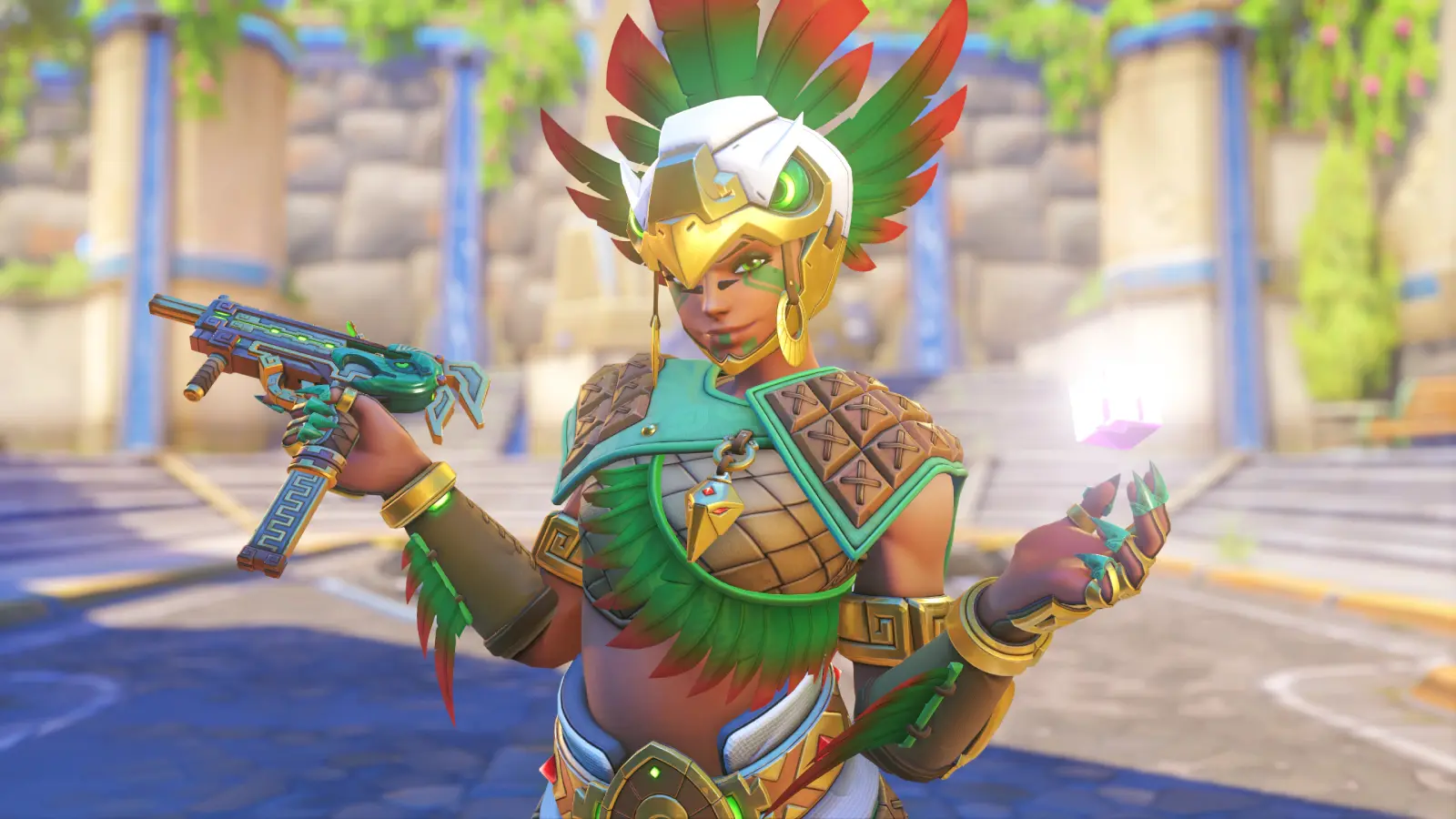 Aztec Sombra in-game image in Overwatch 2