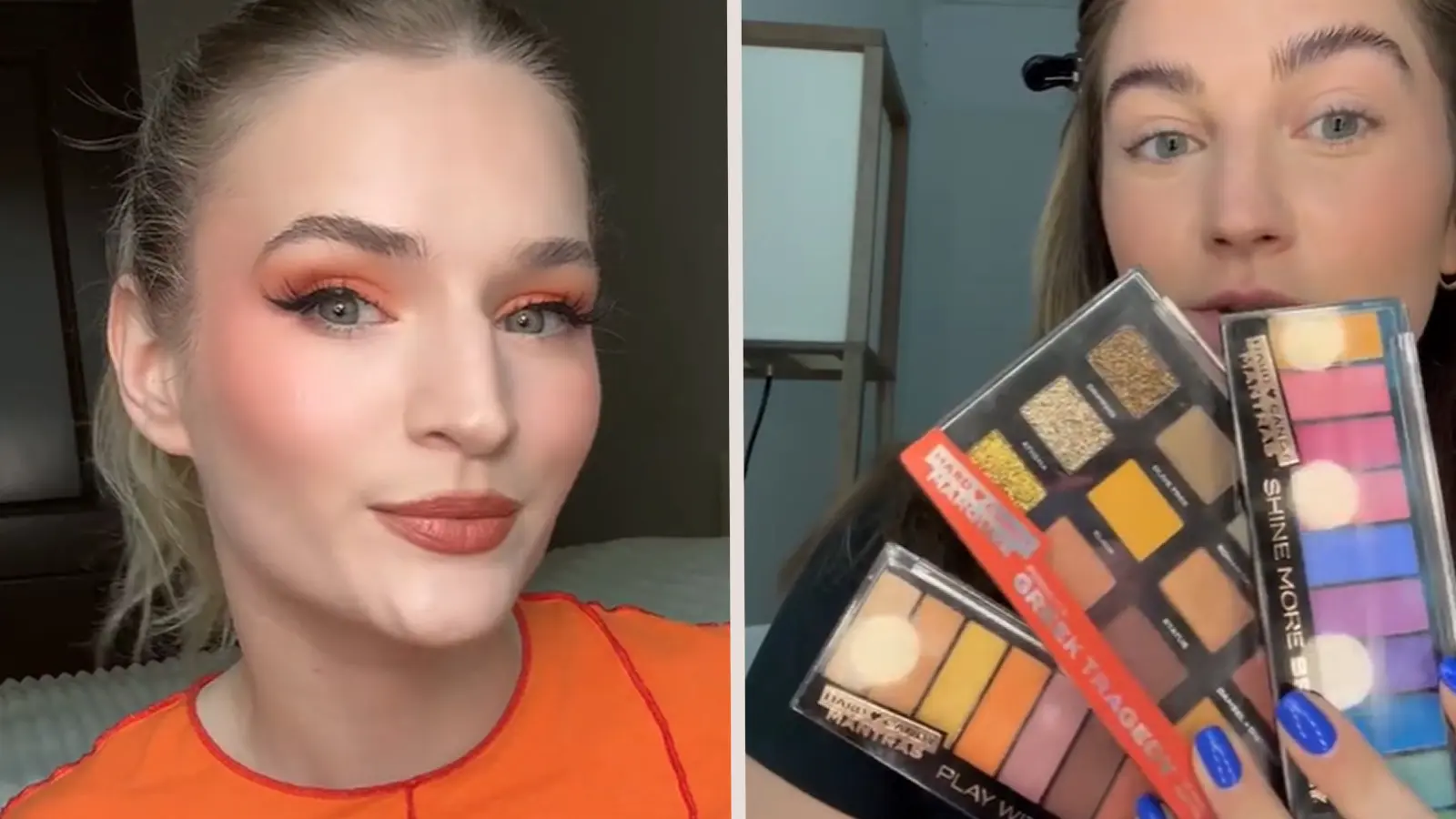 Aperol Spitz makeup and the makeup palettes that can be used for it.